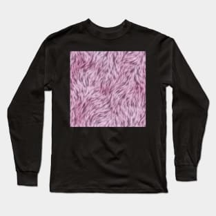 Rose Pink Fur Design Long Sleeve T-Shirt